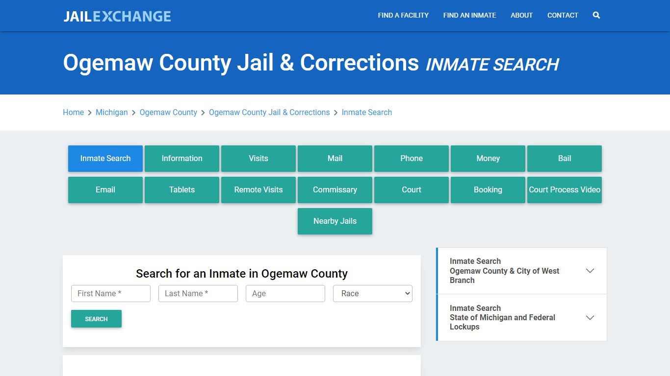 Ogemaw County Jail & Corrections Inmate Search - Jail Exchange