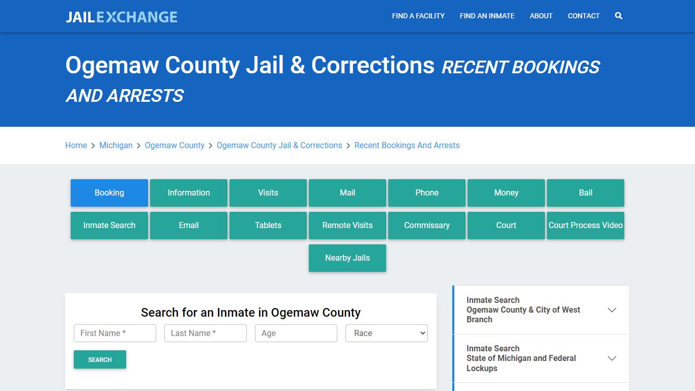 Ogemaw County Jail & Corrections Recent Bookings And Arrests