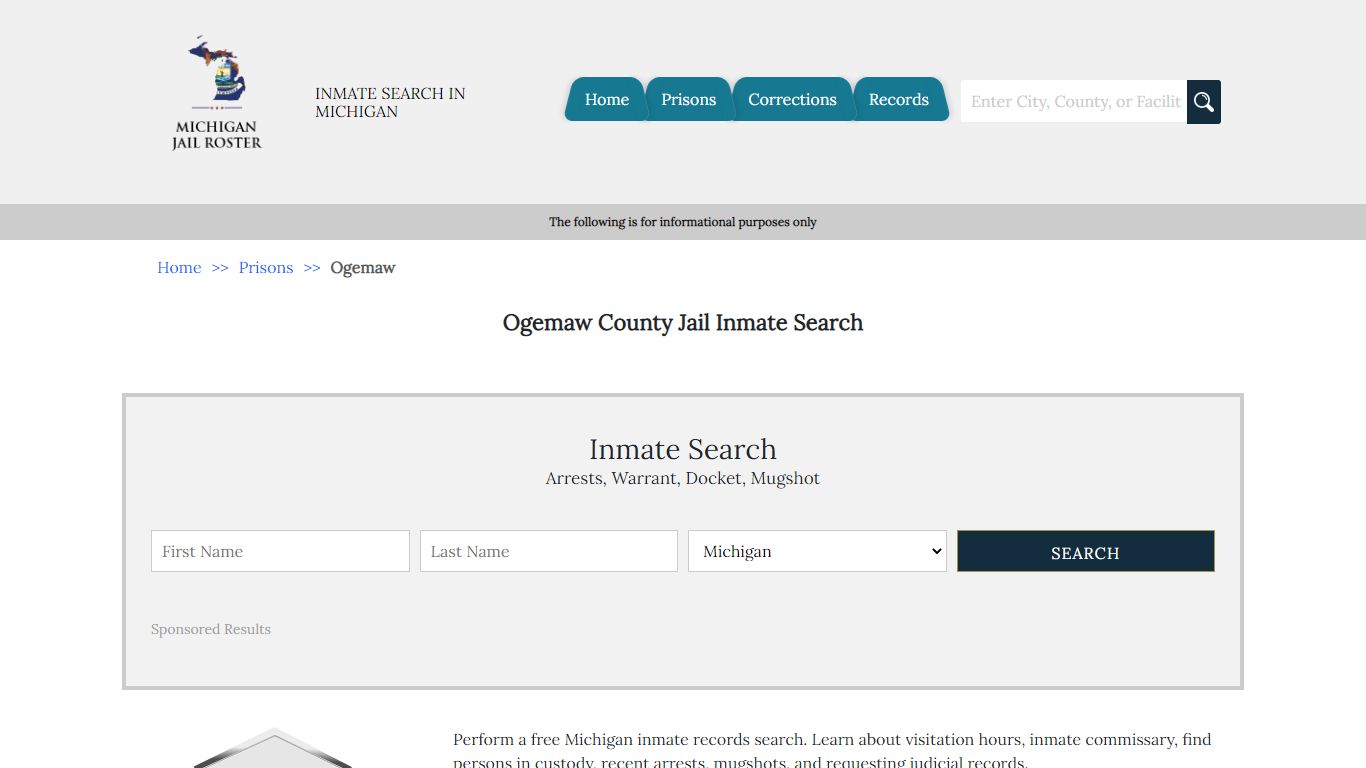 Ogemaw County Jail Inmate Search - Michigan Jail Roster